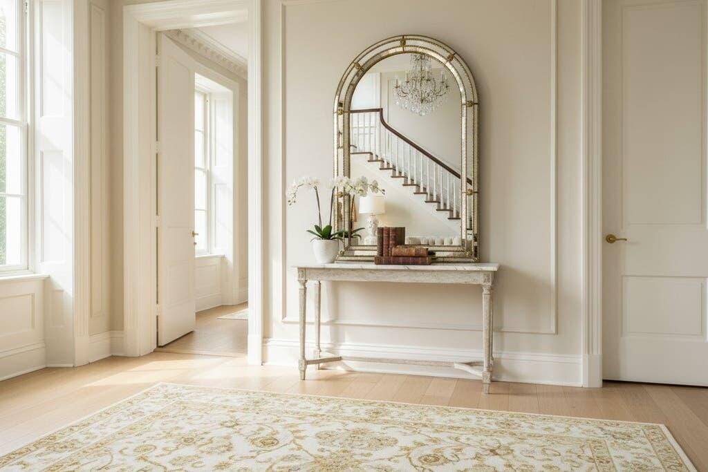 Miroir mural vintage Art déco incurvé
