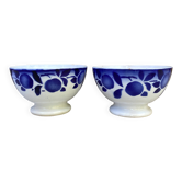 Small antique bowls Badonviller cobalt blue decoration