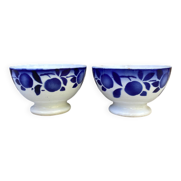 Petits bols anciens Badonviller décor bleu cobalt