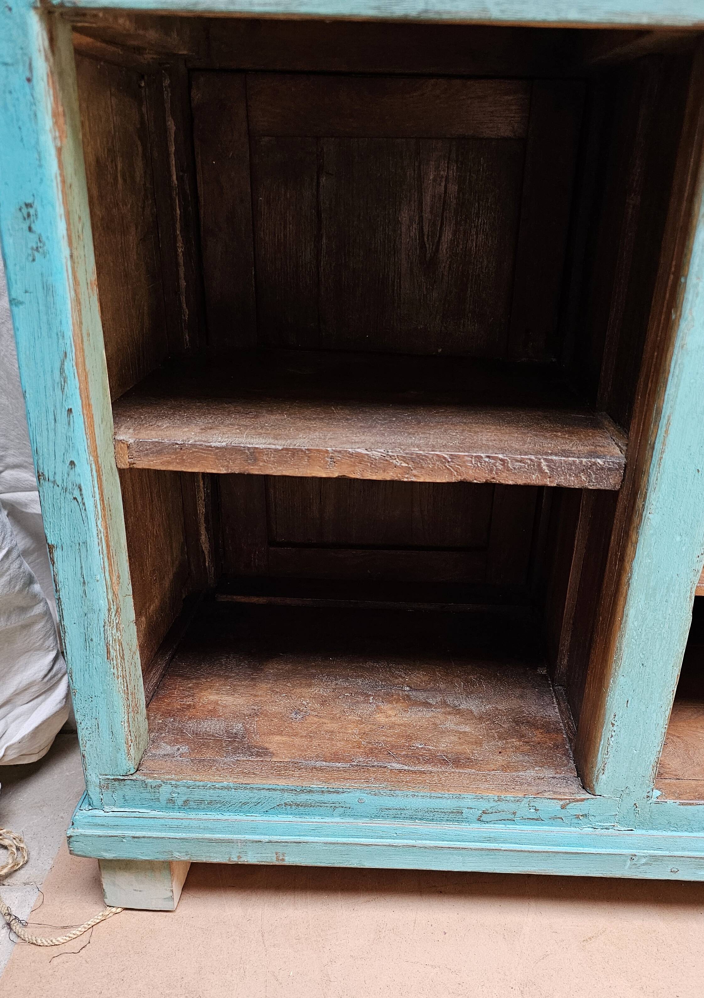 Old merchant's counter in Burmese teak.