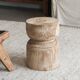 small retro solid wood cylindrical coffee table