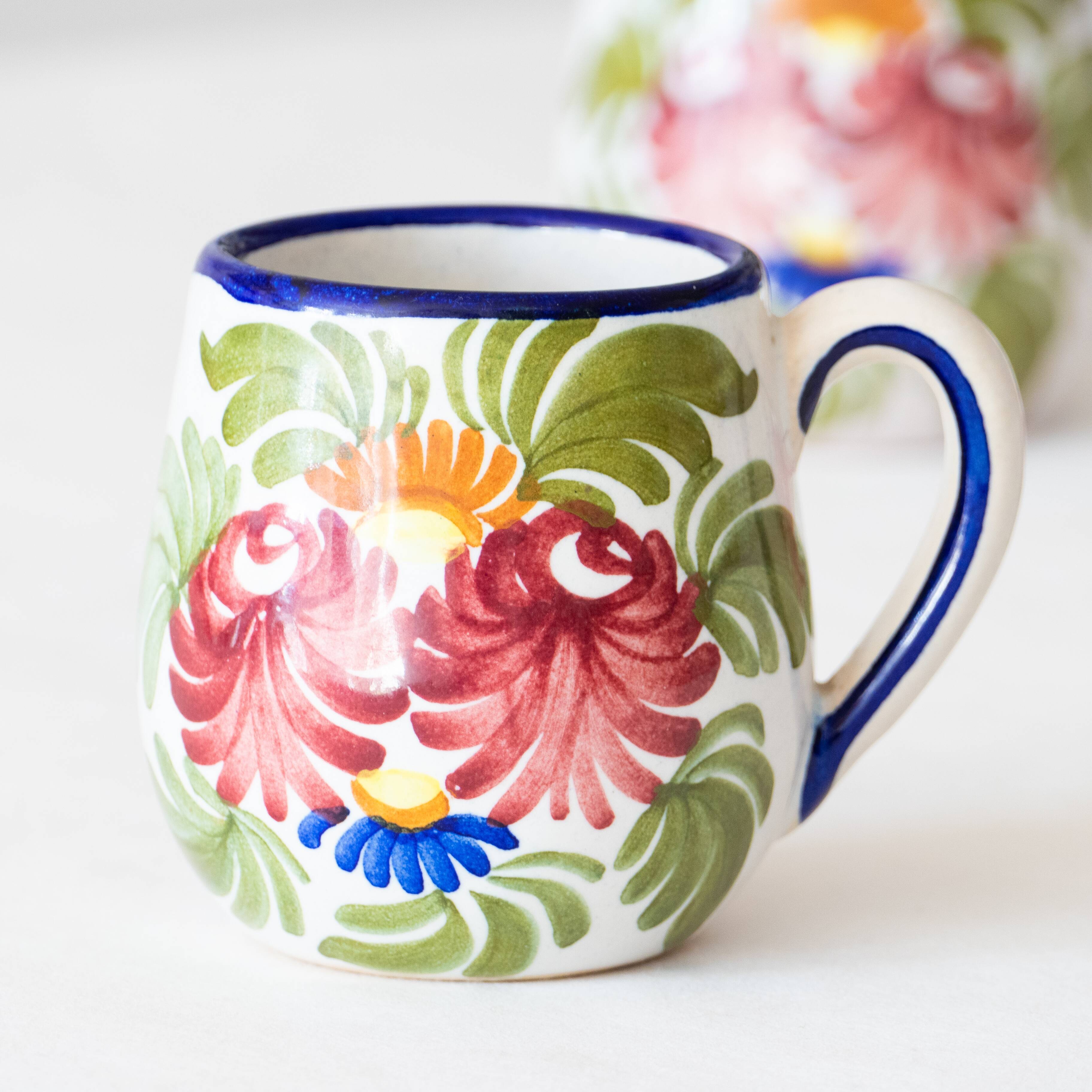 4 hand-painted handcrafted mugs