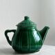 Ceramic teapot, bright green.