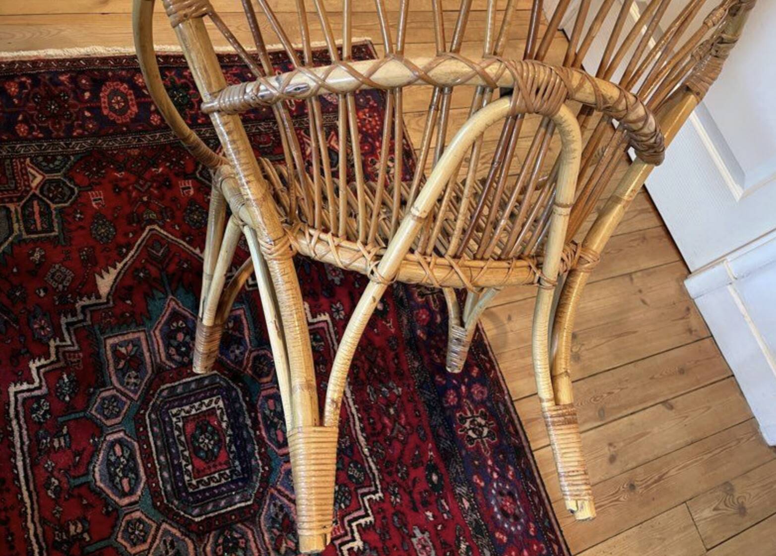 Pair of vintage rattan armchairs – 60s/70s design