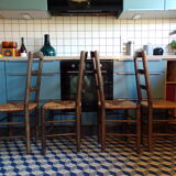 Set 4 brutalist mulched chairs