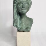 Bust of Maketaton, daughter of Nefertiti in patinated plaster in imitation of bronze, 24 cm