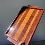 Rectangular art deco tray in lacquered wood