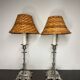 Old rattan candle holder lamps (X2)