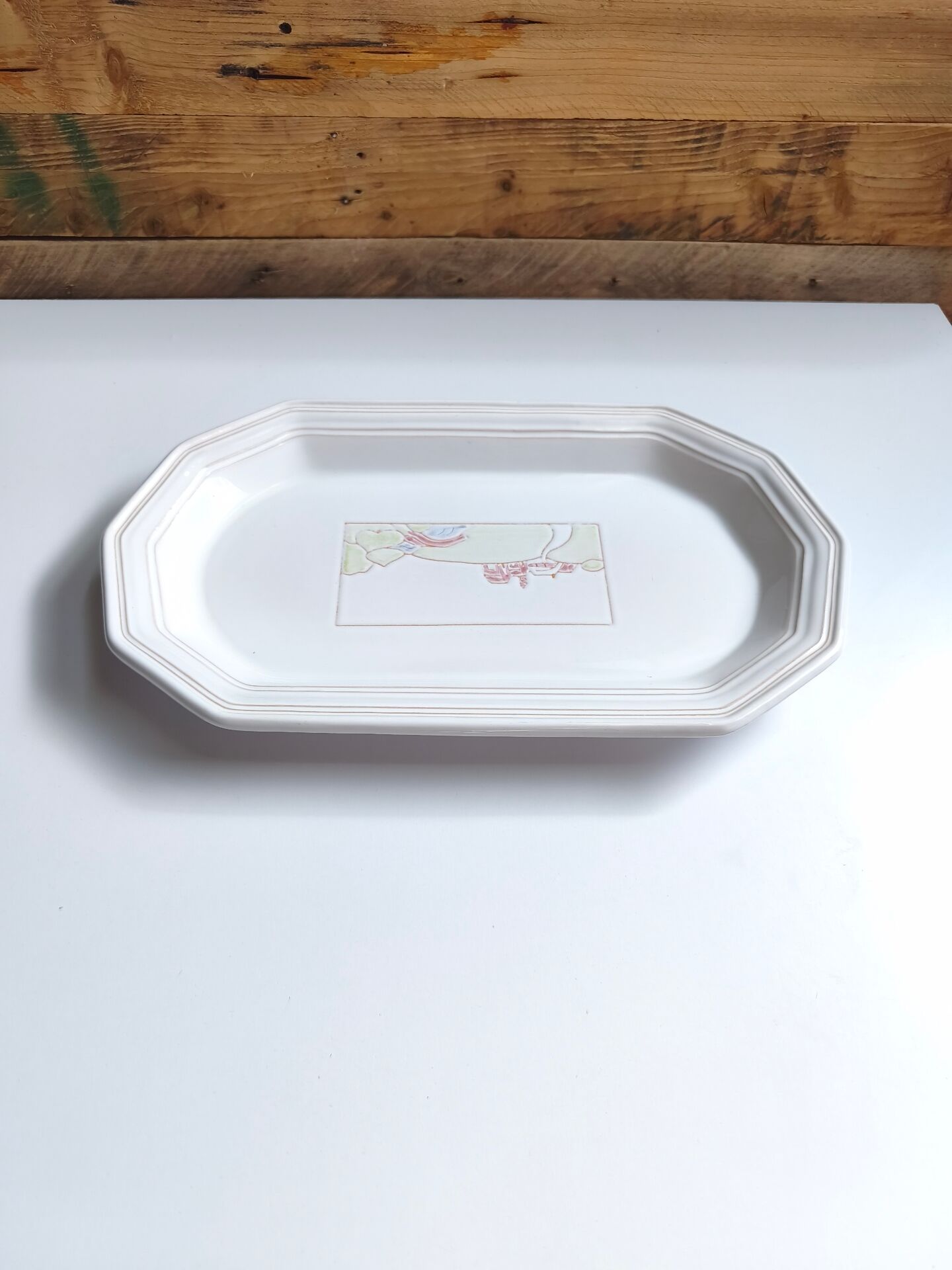 Plat long Niderviller modèle champêtre vintage