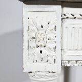 Console demi-lune en bois rechampi, style Louis XVI, début XIXème
