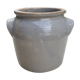 Enamelled pot in sleet