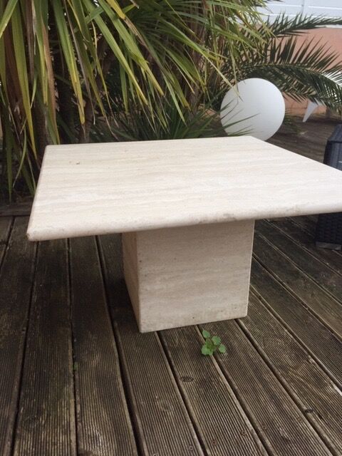 Travertine coffee table