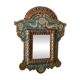 Antique painted wooden mirror