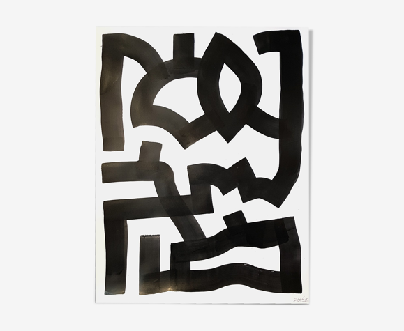 Peinture sur papier sans titre
