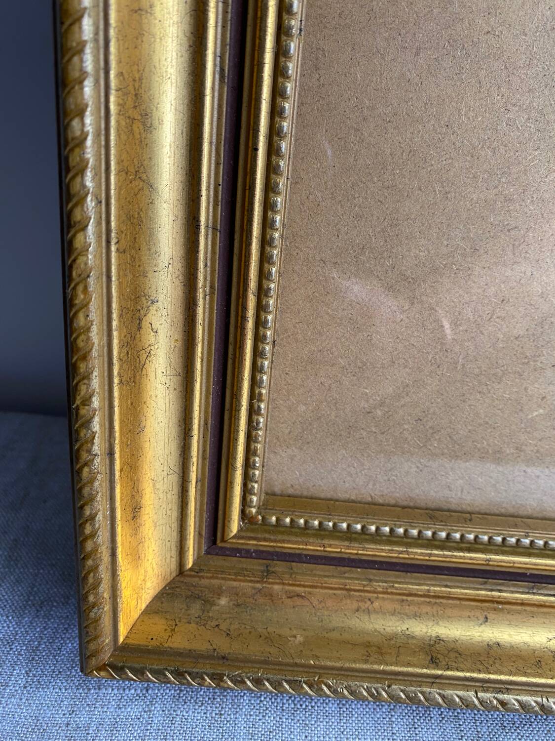 Glazed carved wooden frame