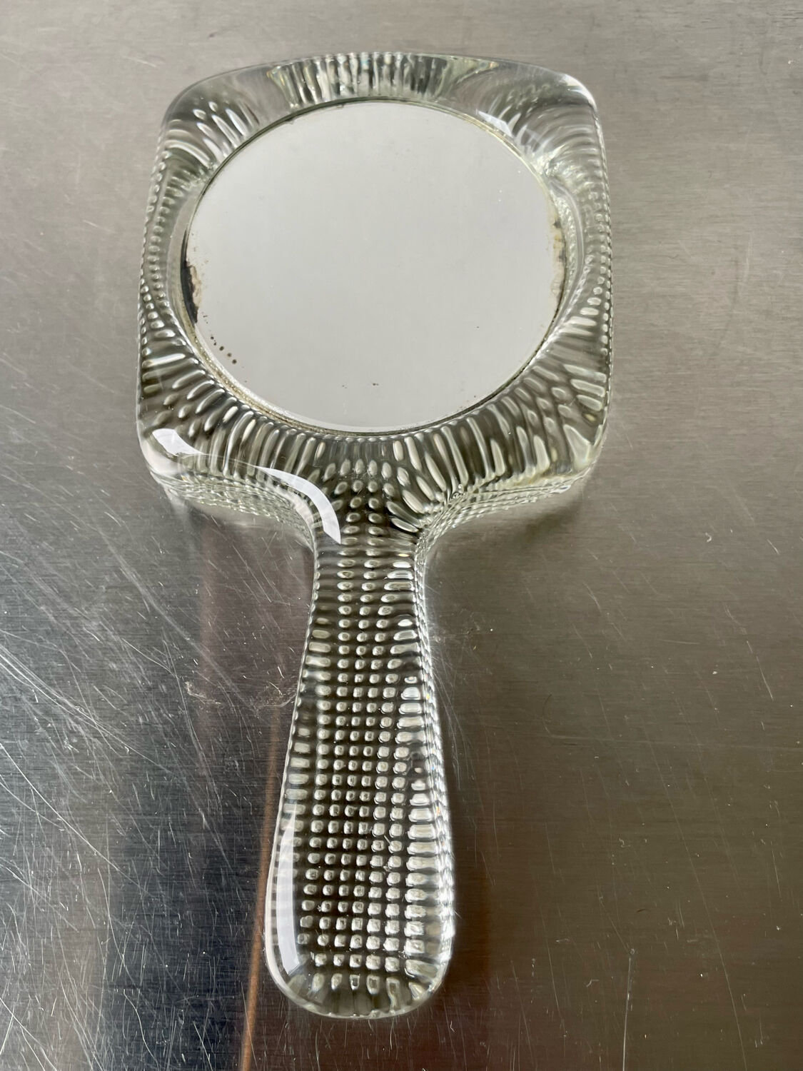 Handheld glass mirror Swedish design 1960's