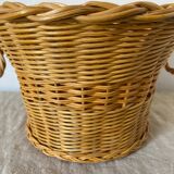 Vintage woven wicker pot cover