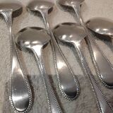 6 silver-plated ice cream scoops, goldsmith Frionnet, pearl decor