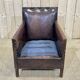 Club armchair art deco era leather and fabric cushion