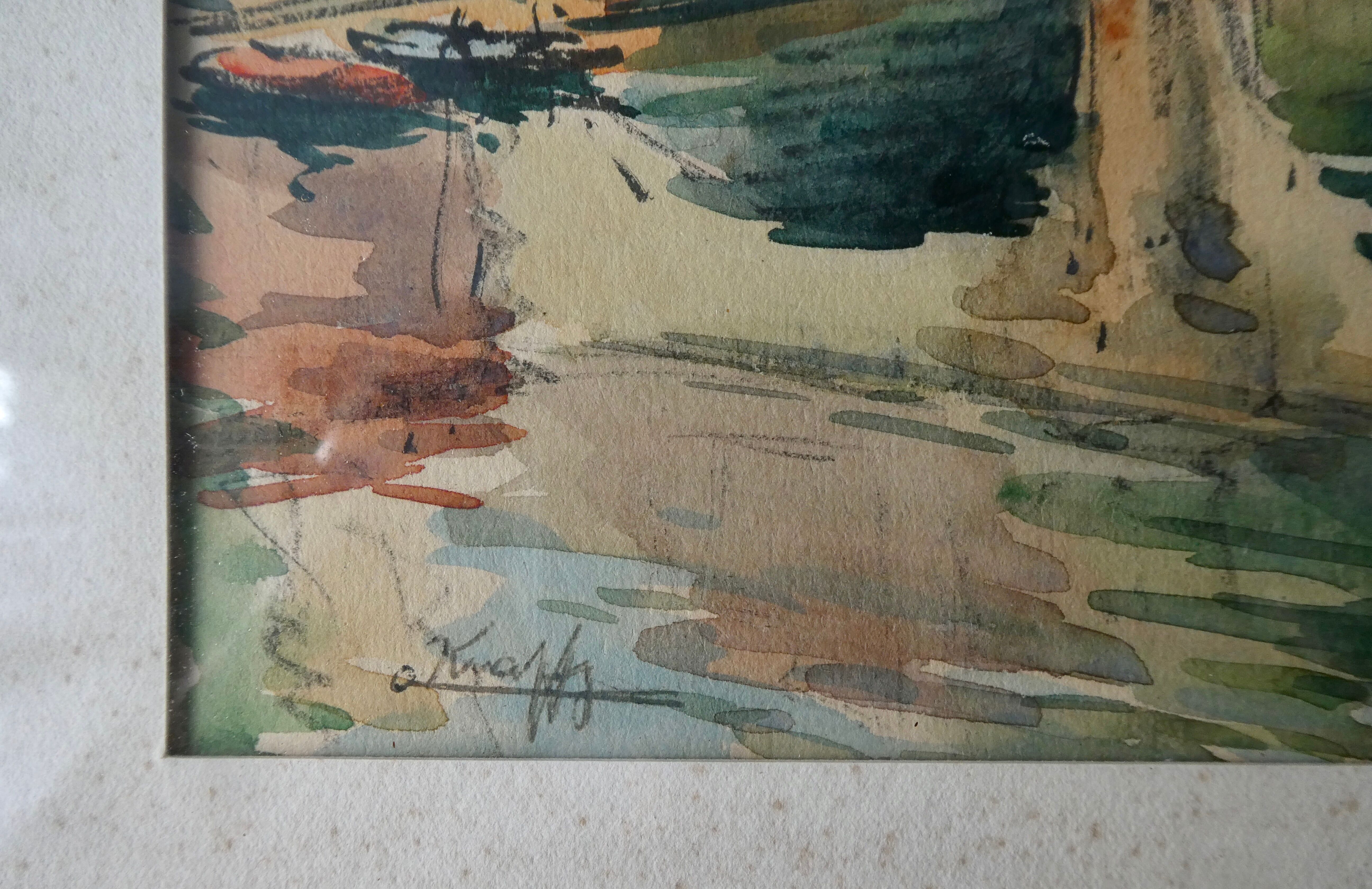 Engraving painting of the Pont Neuf in Paris, 50s