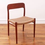 Chaise - Niels Otto Møller - modèle 75 - Corde danoise refaite - Restaurée