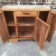 Art Deco buffet with marble top, antique sideboard.
