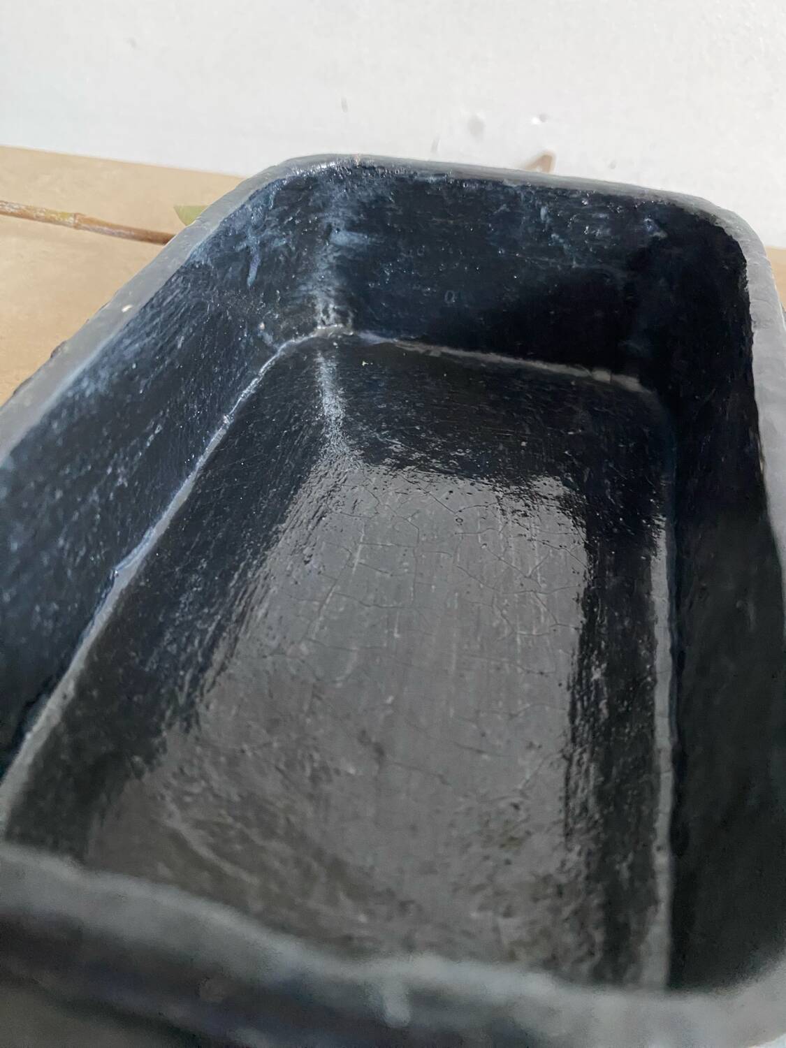 Old lacquered papier-mâché jewelry box