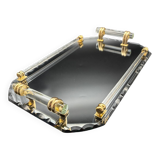 Beveled mirrored tray, Art Deco 1940, Saint-Gobain France