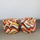 Pair of "psychedelic" fabric poufs from the 70s.