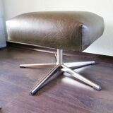Metal footrest with 70cm leather coating