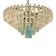 Contemporary transparent and ligh-blue triedro murano glass chandelier