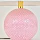 Pastel pink polka dot spherical table lamp, ceramic, brass, Studio Paf Milano, 1970.