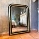 Miroir Louis-Philippe noir et doré ancien XIXème