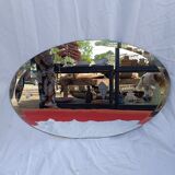 Beveled oval mirror 80x51cm