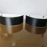 Pair of "SCE" half-moon-shaped band sconces 1980