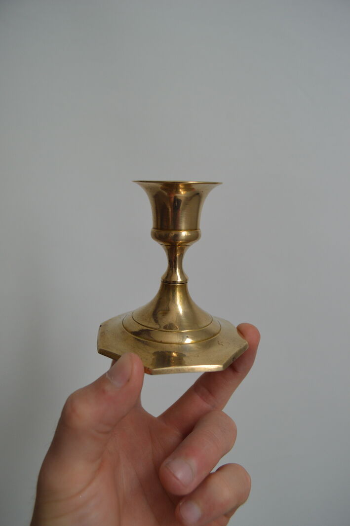 Pair of brass candle holders