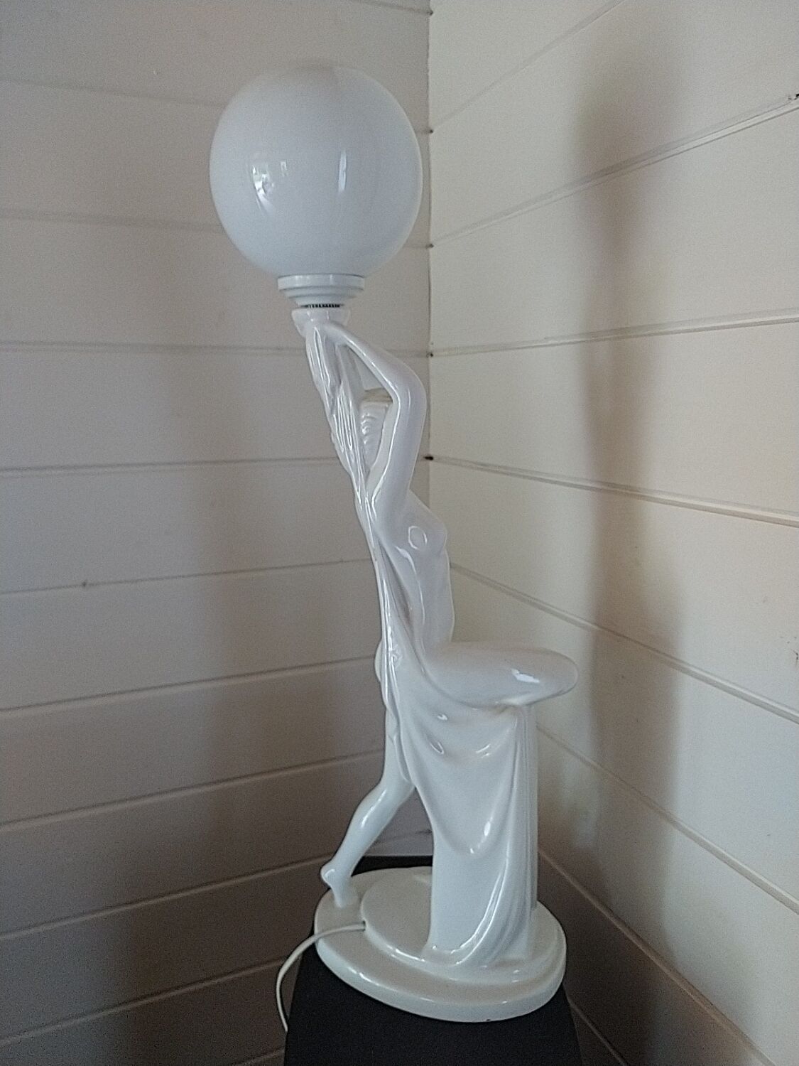 1970s lamp. Nude Art Deco style. 67cm.