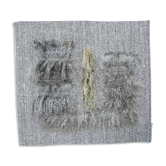 Tapis Mural Vintage Texturé en Laine Naturelle – Tons Gris & Crème, 90x98