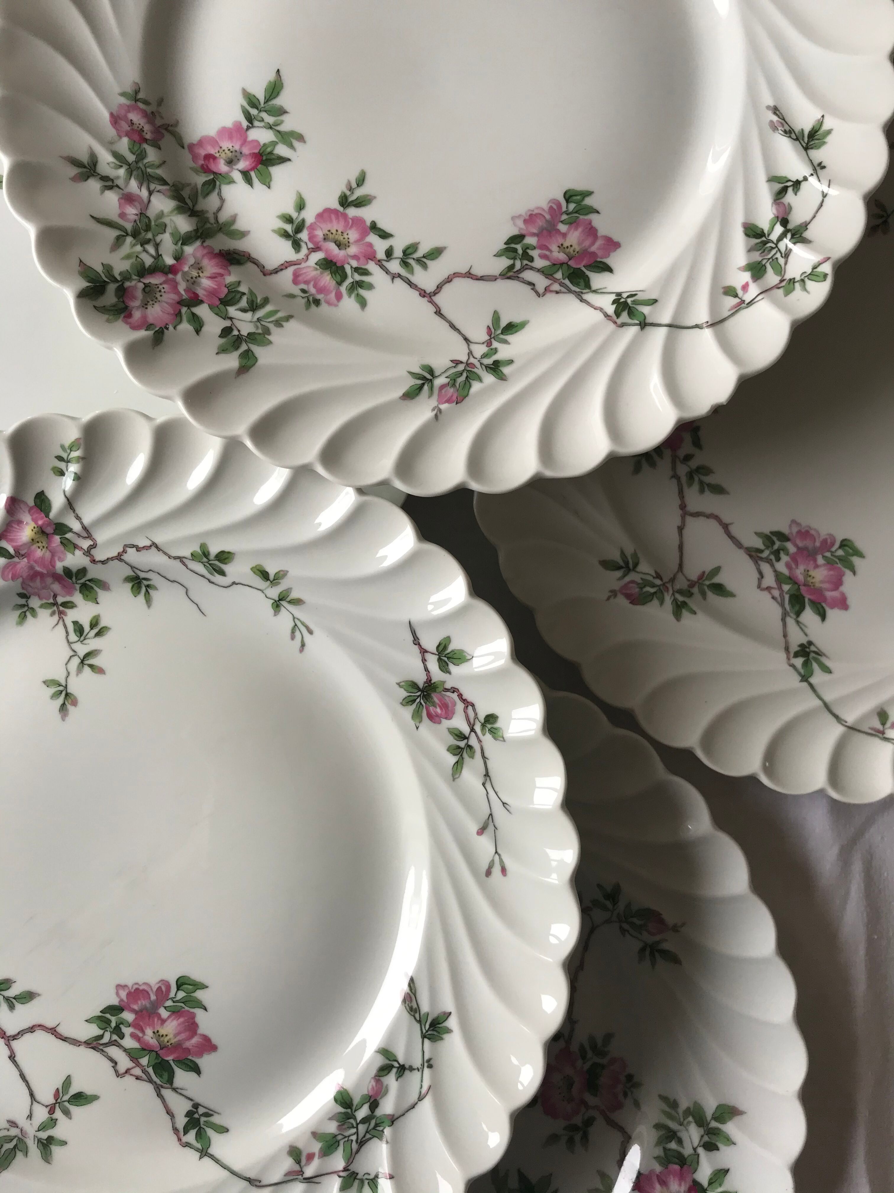 Lot of six flat plates in Haviland porcelain