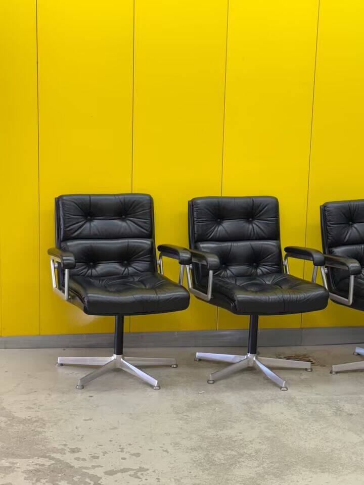 1970s Leather Swivel Chair Eurochair by Girsberger (Price for One)