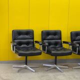 1970s Leather Swivel Chair Eurochair by Girsberger (Price for One)