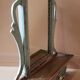 Mirror - Burmese Teak Art Deco wall shelf with original blue patina