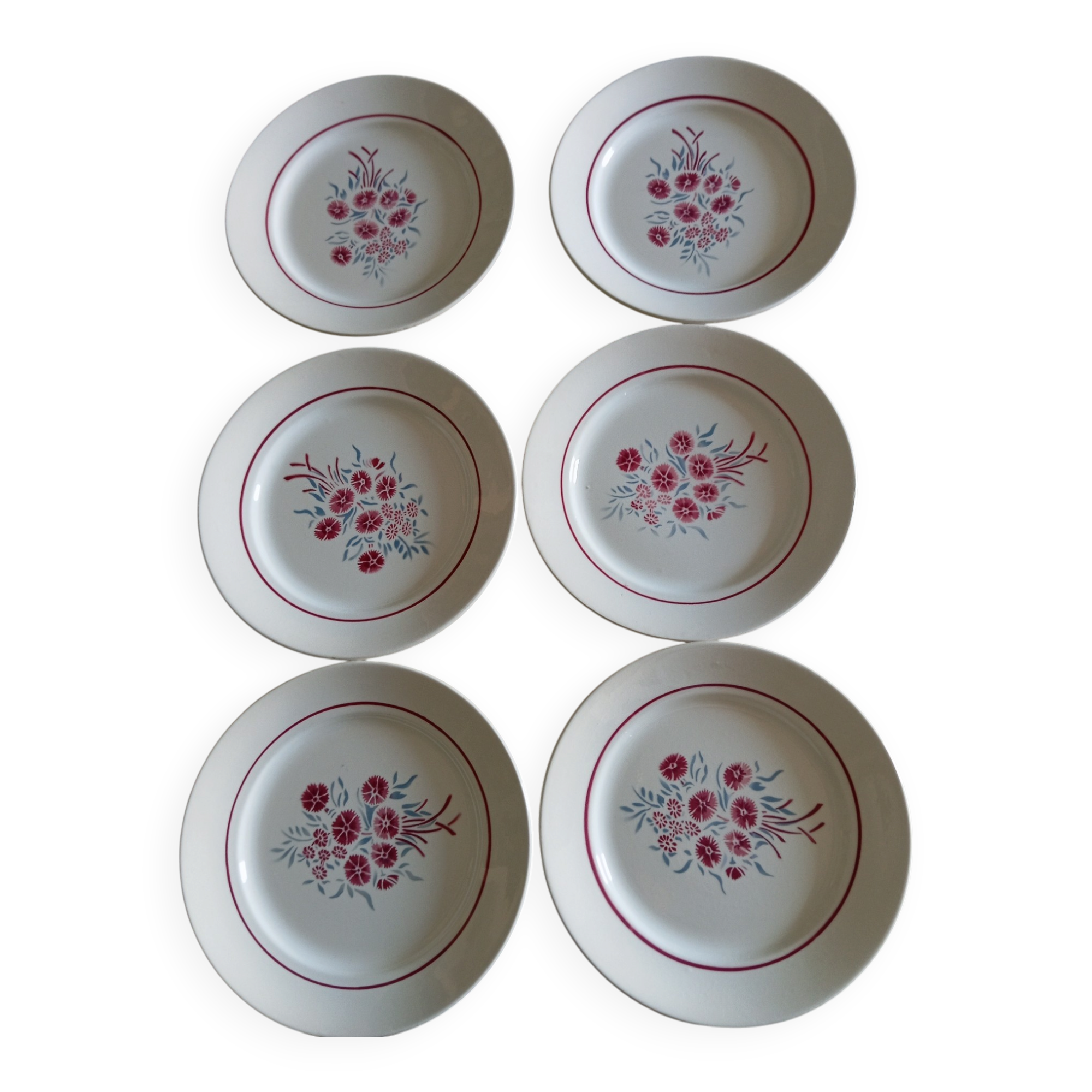 6 flat plates model Francine. Badonviller. Very good condition.