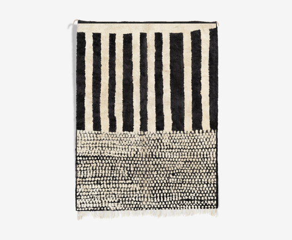 Tapis marocain moderne blanc