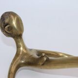 sculpture en bronze brutaliste moderniste