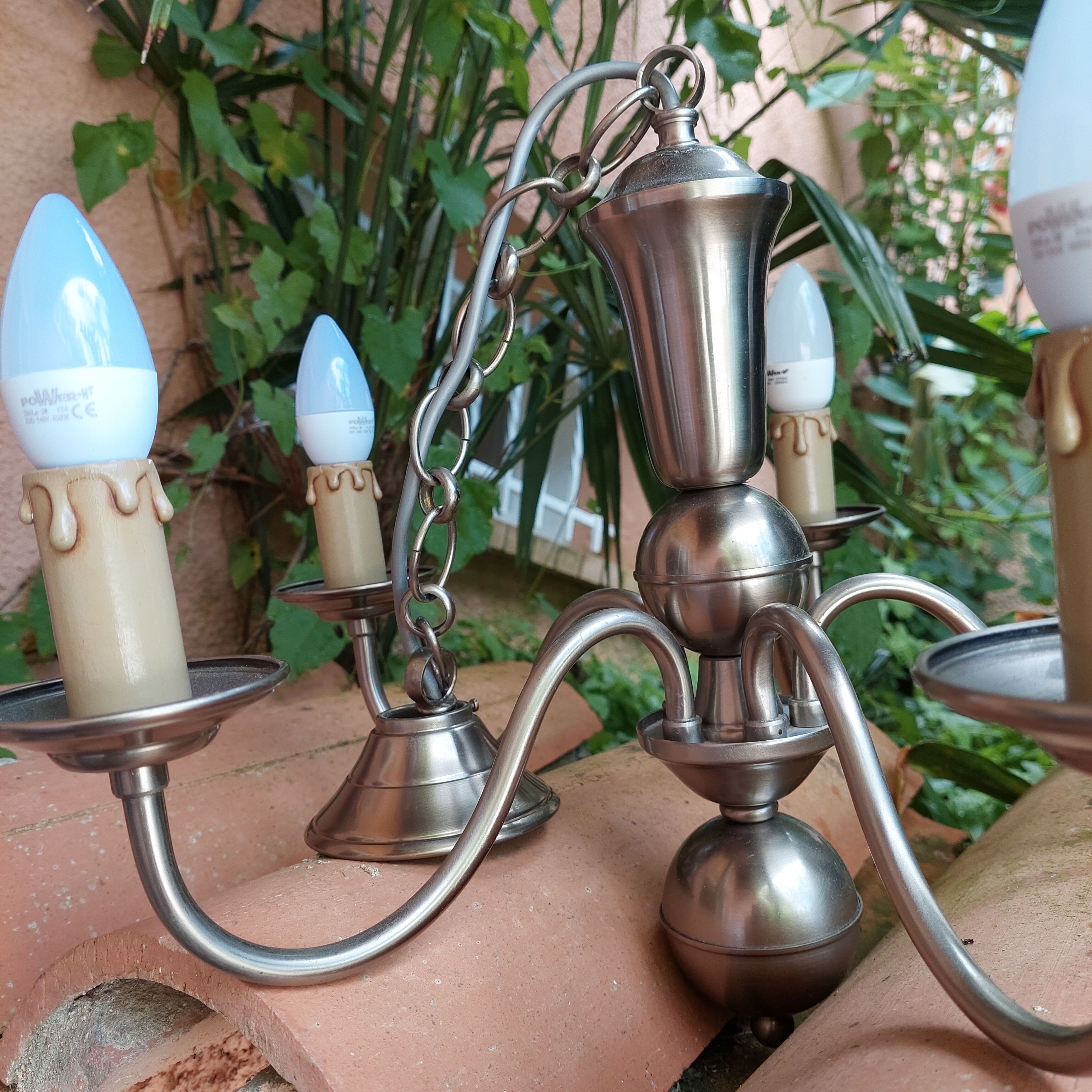 Old pewter chandelier