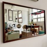 Miroir vintage rectangulaire en teck 48x76cm
