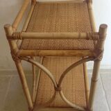 Bedside table vintage rattan