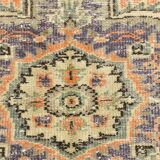 6x9 Antique Vintage Orange & Greeb Turkish Rug, 182x286Cm