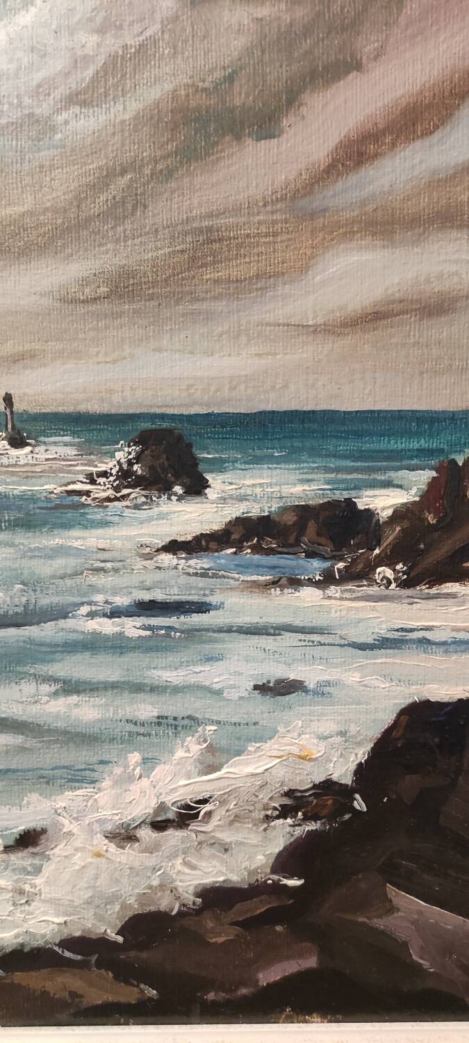 Signed marine oil painting